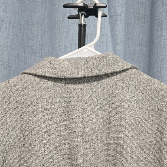 H&M Light Gray Women's Textured Blazer 3/4 Scrunched Sleeves Size Large - Picture 9 of 9